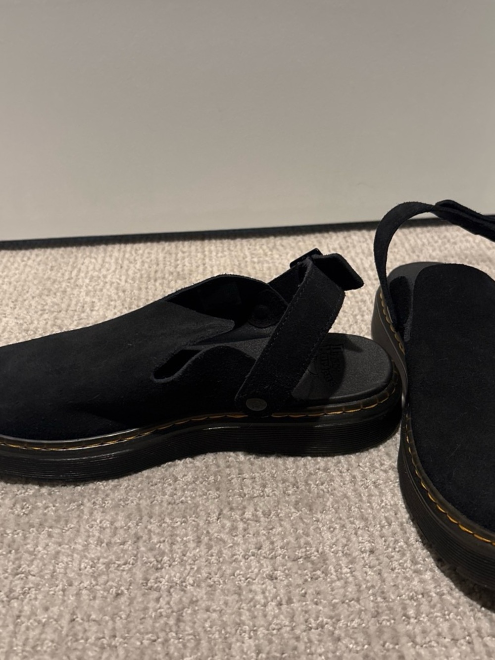 Dr. Martens Black Boots with Yellow-Tinted Translucent Soles